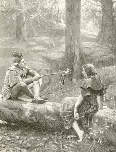 Touchstone e Audrey (gravura) de John Collier